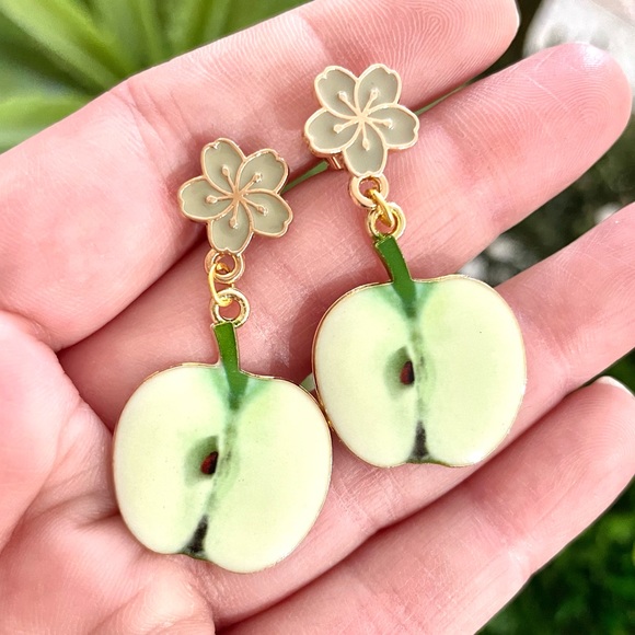 Floral Apple Earrings - Picture 3 of 5